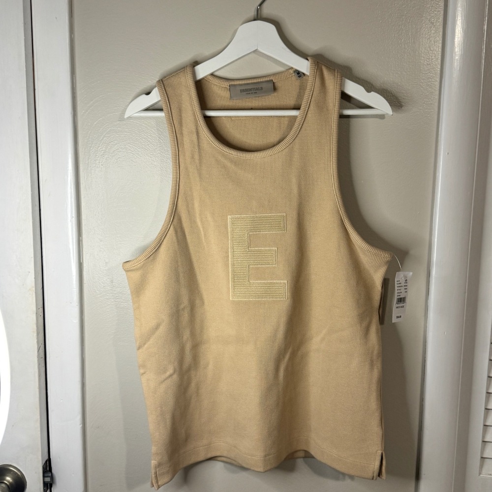 Essentials Fear of‎ God Womens Letter E Waffle Tank Top SZ M